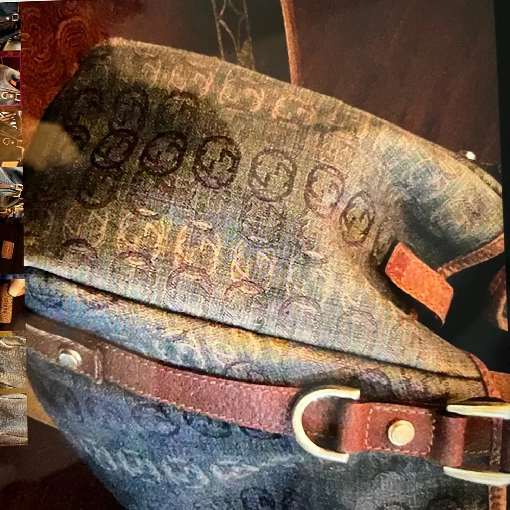 Gucci Blue Denim Tote with Brown Leather Straps - Picture 10 of 11